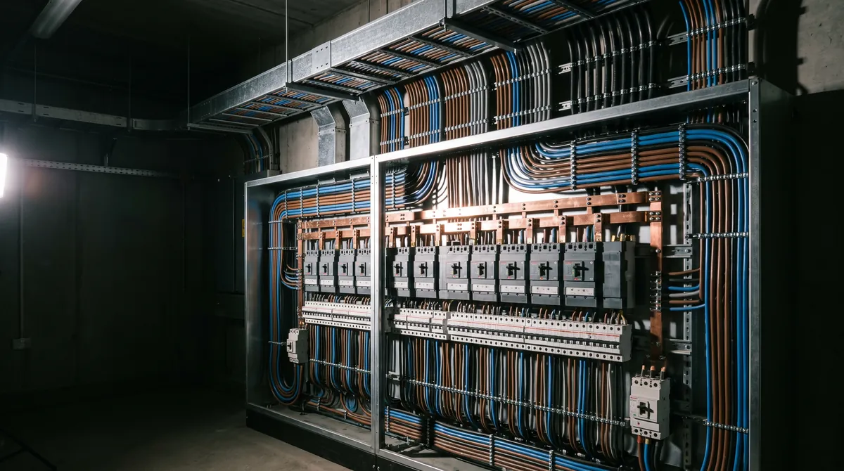 Three-phase distribution board with immaculate cable dressing